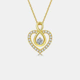 1 Carat Moissanite 925 Sterling Silver Heart Shape Necklace - Trendsi - Flyclothing LLC