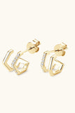Moissanite 925 Sterling Silver Double-Layered Earrings - Trendsi - Flyclothing LLC