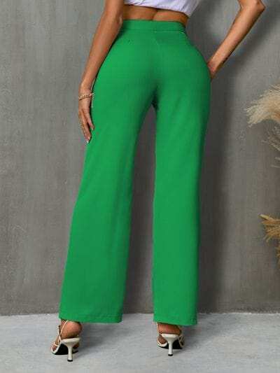 High Waist Straight Pants - Trendsi - Flyclothing LLC