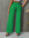 High Waist Straight Pants - Trendsi - Flyclothing LLC