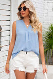 Texture V-Neck Sleeveless Top - Trendsi - Flyclothing LLC