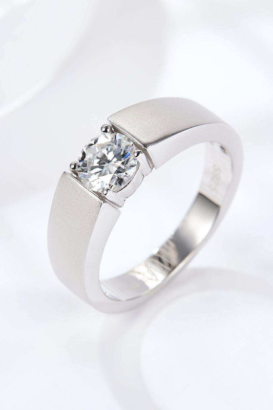 925 Sterling Silver I Carat Moissanite Ring - Trendsi - Flyclothing LLC