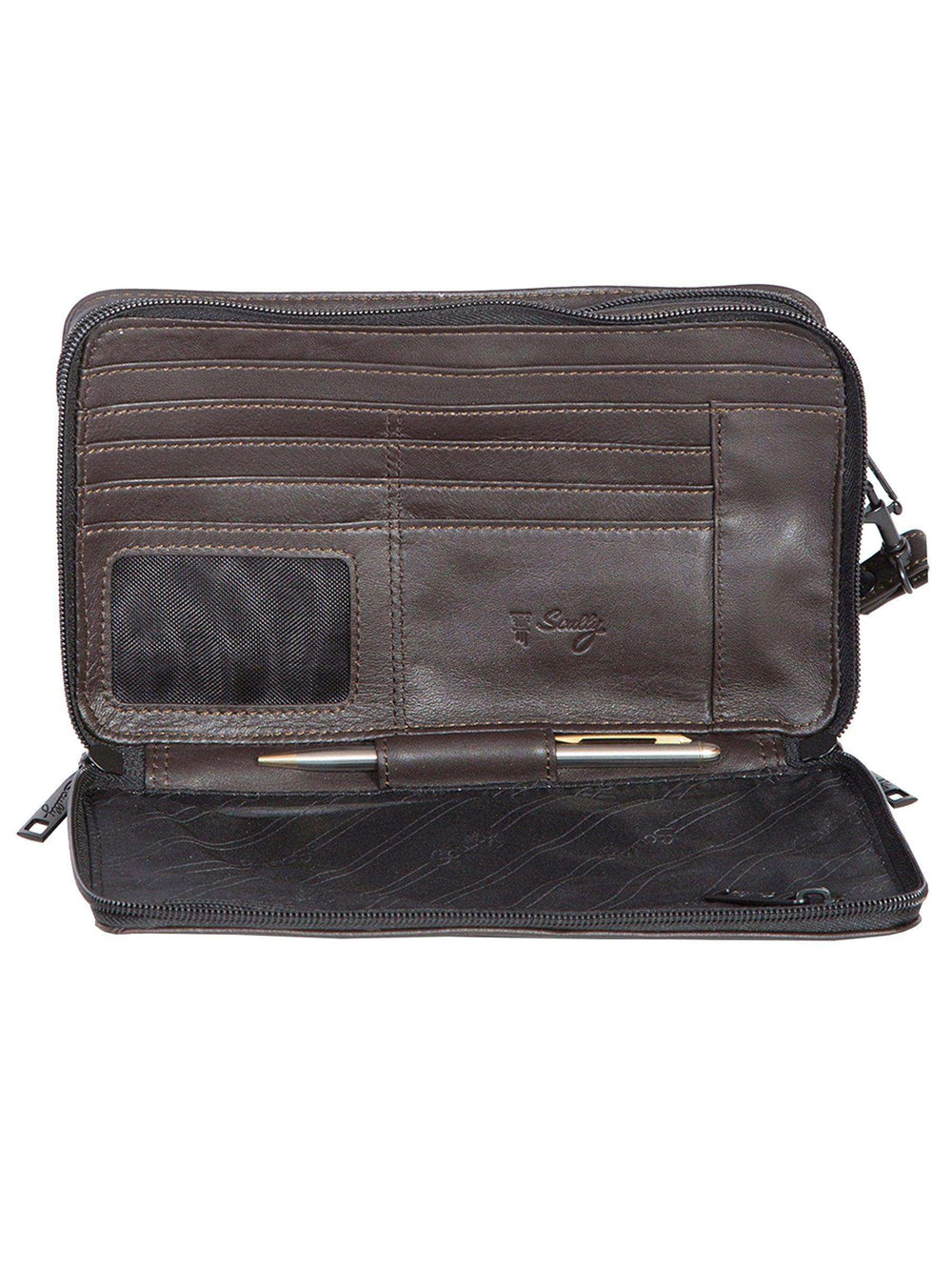 Scully CHOCOLATE MAN BAG W/WRIST STRAP - Scully Leather - Flyclothing LLC