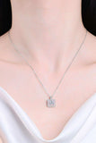 1 Carat Moissanite Square Pendant Chain Necklace - Trendsi - Flyclothing LLC