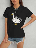 Goose Round Neck Short Sleeve T-Shirt - Trendsi - Flyclothing LLC