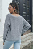 Crisscross Surplice Neck Long Sleeve Sweater - Trendsi - Flyclothing LLC