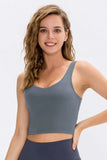 Cropped Scoop Neck Active Tank Top - Trendsi - Flyclothing LLC