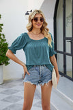 Short Flounce Sleeve Top - Trendsi - Flyclothing LLC