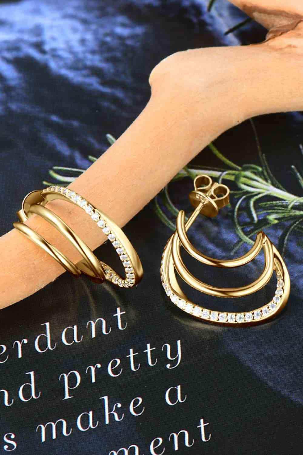 Moissanite 925 Sterling Silver Earrings - Trendsi - Flyclothing LLC