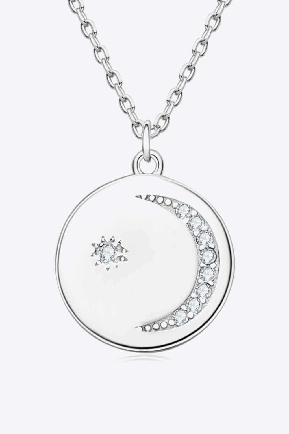 Moissanite Round Pendant Necklace - Trendsi - Flyclothing LLC