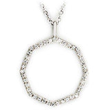 Alamode High-Polished 925 Sterling Silver Pendant with AAA Grade CZ in Clear - Alamode - Flyclothing LLC