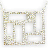Alamode High-Polished 925 Sterling Silver Necklace with AAA Grade CZ in Clear - Alamode - Flyclothing LLC