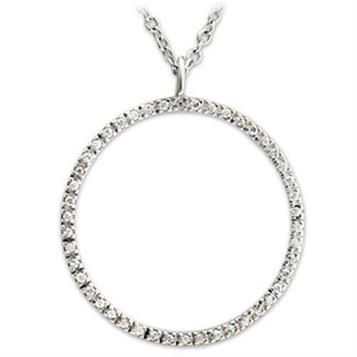 Alamode High-Polished 925 Sterling Silver Pendant with AAA Grade CZ in Clear - Alamode - Flyclothing LLC