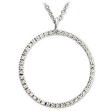 Alamode High-Polished 925 Sterling Silver Pendant with AAA Grade CZ in Clear - Alamode - Flyclothing LLC