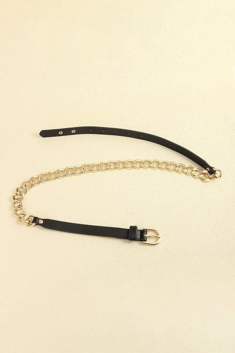 PU Leather Chain Belt - Trendsi - Flyclothing LLC