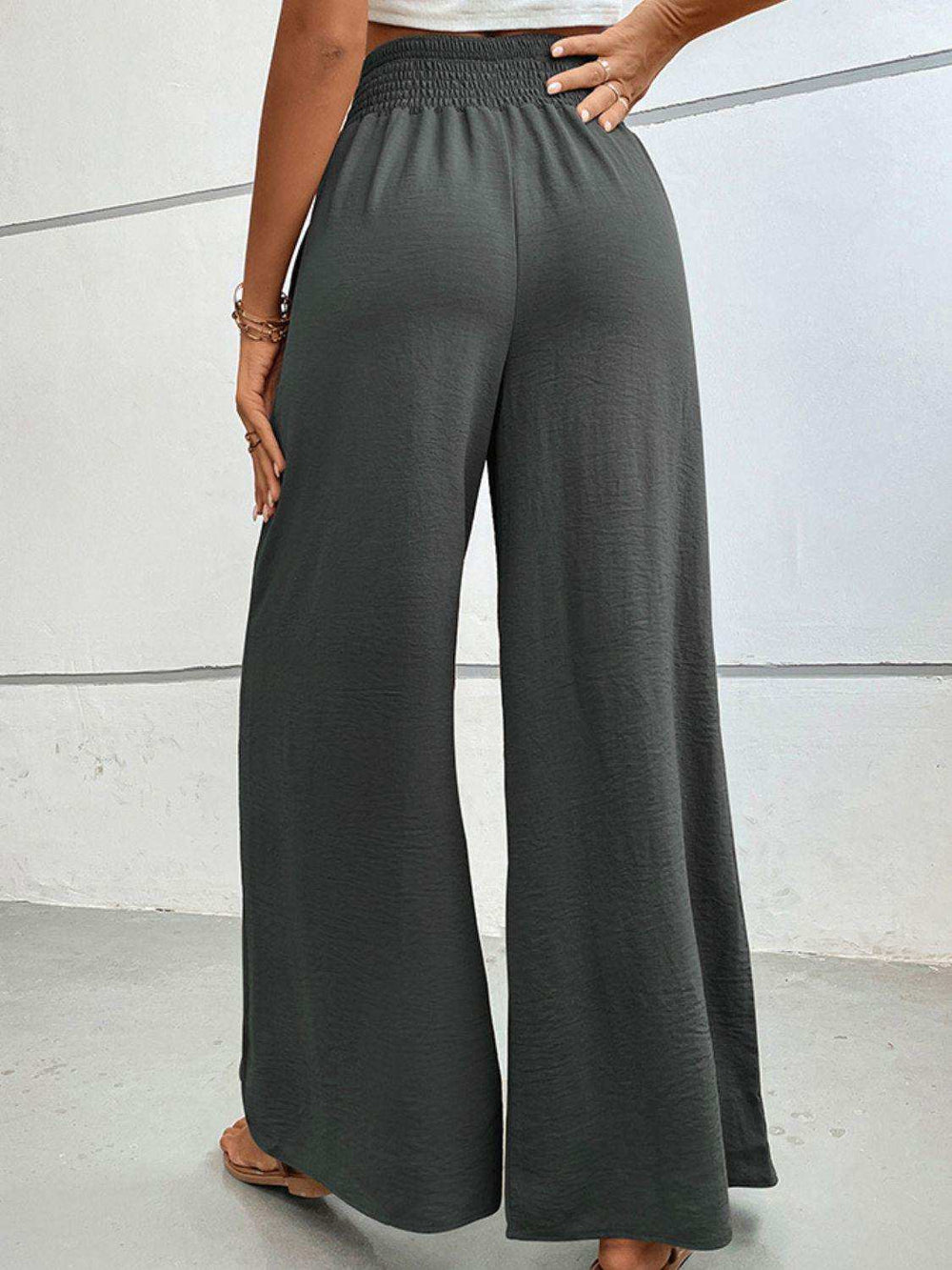 Wide Waistband Relax Fit Long Pants - Trendsi - Flyclothing LLC