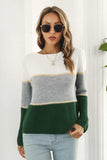 Color Block Horizontal Ribbing Sweater - Trendsi - Flyclothing LLC