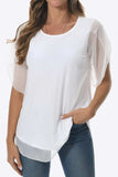 Round Neck Curved Hem Blouse - Trendsi - Flyclothing LLC