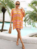 Tassel Openwork Striped V-Neck Cover Up - Trendsi - Flyclothing LLC