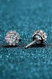 1 Carat Moissanite Floral-Shaped Stud Earrings - Trendsi - Flyclothing LLC
