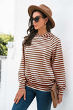 Horizontal Stripe Raglan Sleeve Hoodie - Trendsi - Flyclothing LLC