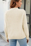 Waffle-Knit Round Neck Reglan Sleeve Sweater - Trendsi - Flyclothing LLC