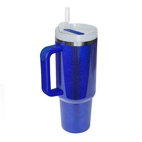 Stainless Steel Tumbler with Handle and Straw - Trendsi - Flyclothing LLC