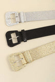 Glitter PU Leather Belt - Trendsi - Flyclothing LLC