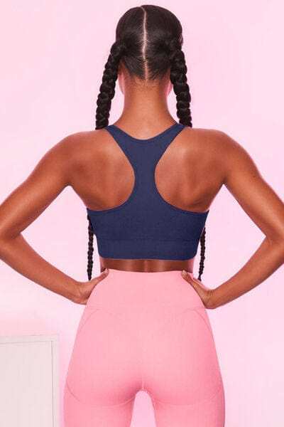 Scoop Neck Wide Strap Active Bra - Trendsi - Flyclothing LLC