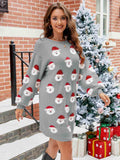 Round Neck Dropped Shoulder Sweater Dress - Trendsi - Flyclothing LLC
