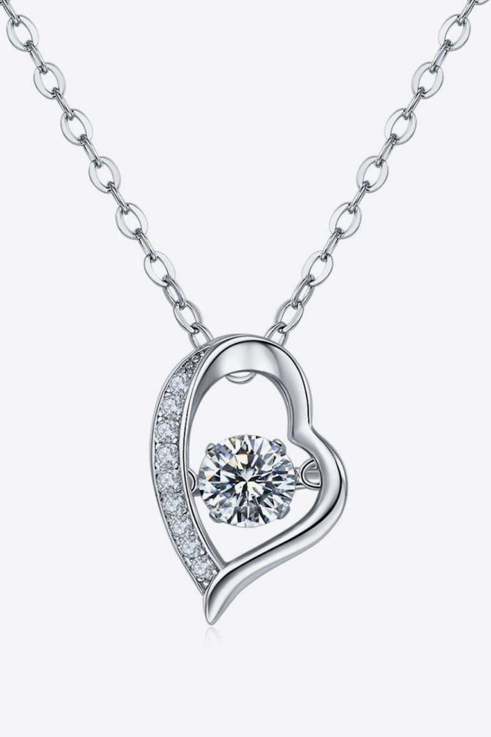 925 Sterling Silver Moissanite Pendant Necklace - Trendsi - Flyclothing LLC