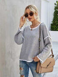 Boat Neck Dropped Shoulder Sweater - Trendsi - Flyclothing LLC