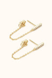 Moissanite 925 Sterling Silver Connected Earrings - Trendsi - Flyclothing LLC