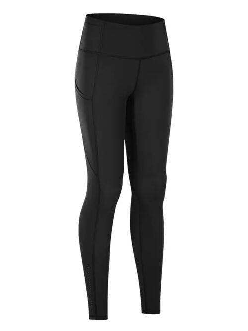 Wide Waistband Sports Leggings - Trendsi - Flyclothing LLC