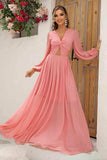 Twist Front Cutout Long Sleeve Dress - Trendsi - Flyclothing LLC