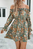 Floral Off-Shoulder Flounce Sleeve Dress - Trendsi - Flyclothing LLC
