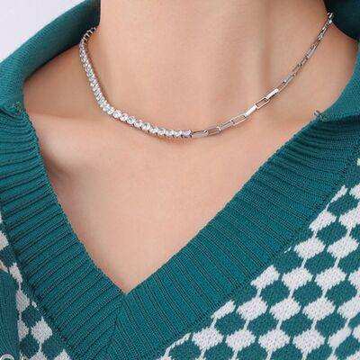 Zircon Titanium Steel Necklace - Trendsi - Flyclothing LLC