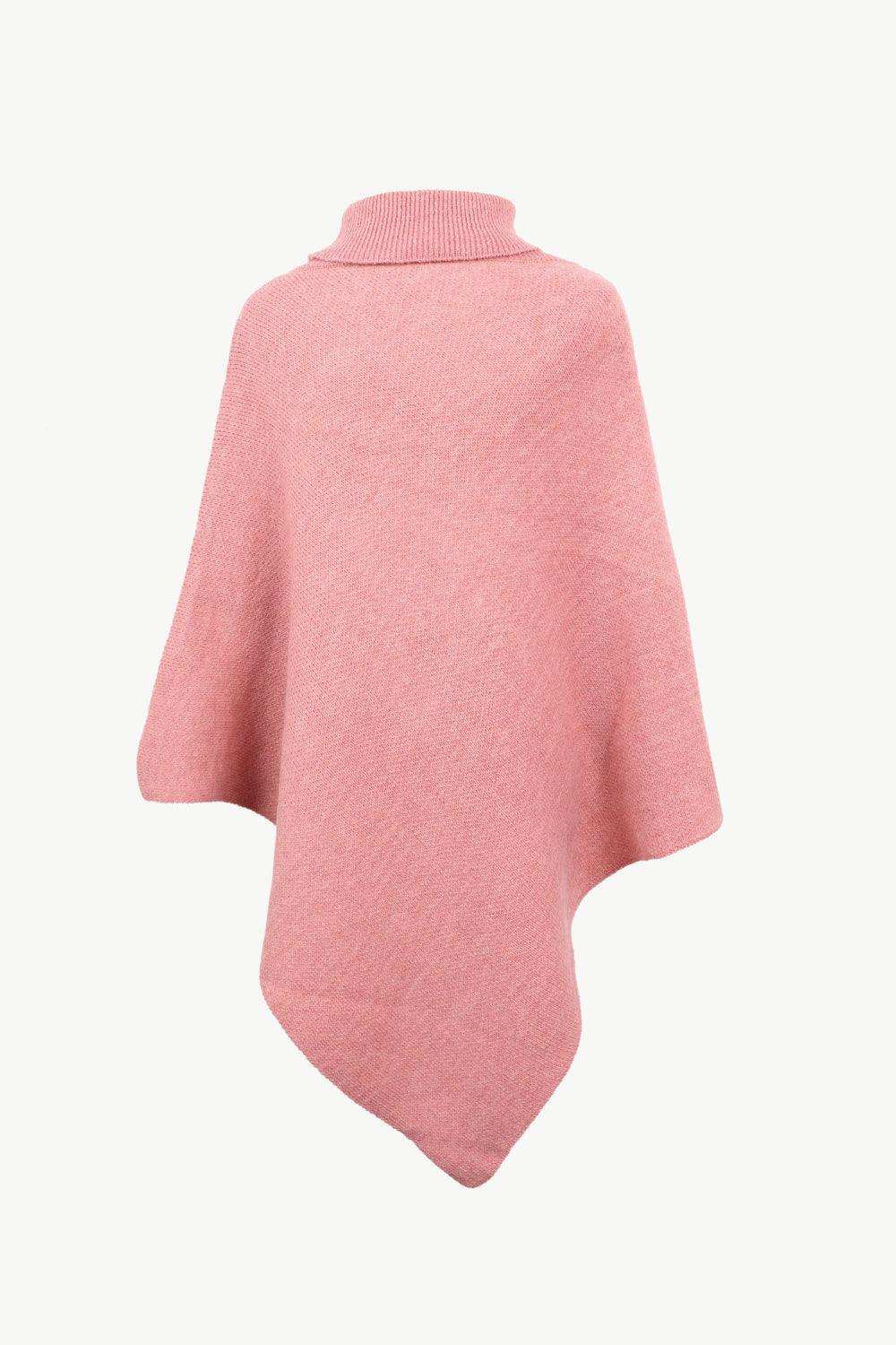 Turtleneck Buttoned Poncho - Trendsi - Flyclothing LLC