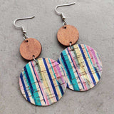 Round Shape Wooden Dangle Earrings - Trendsi - Flyclothing LLC