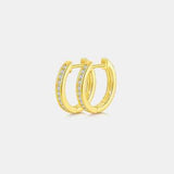 Moissanite 925 Sterling Silver Huggie Earrings - Trendsi - Flyclothing LLC