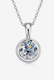 2 Carat Moissanite 925 Sterling Silver Necklace - Trendsi - Flyclothing LLC