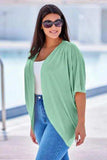 Plus Size Ribbed Cocoon Cover Up - Trendsi - Flyclothing LLC