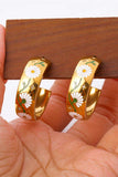 Stainless Steel 18K Gold Plated Ring Shape C-Hoop Earrings - Trendsi - Flyclothing LLC