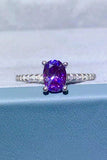 1 Carat Purple Moissanite 4-Prong Ring - Trendsi - Flyclothing LLC