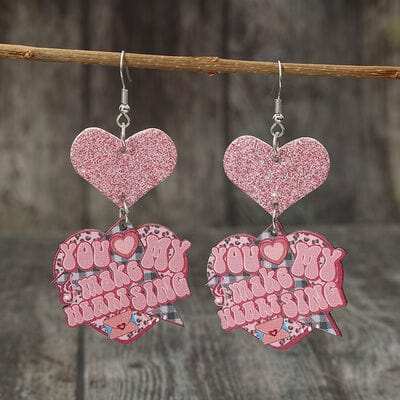 Heart Shape Wooden Earrings - Trendsi - Flyclothing LLC