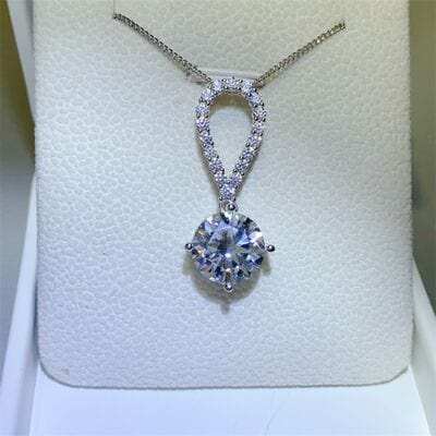 5 Carat Moissanite 925 Sterling Silver Teardrop Necklace - Trendsi - Flyclothing LLC