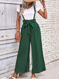 Tie Belt Wide Leg Overalls - Trendsi - Flyclothing LLC