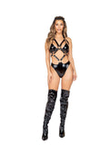 Roma Costume 1pc Latex Holster Romper with Ring - Roma Costume - Flyclothing LLC