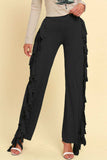 Fringe Trim Wide Leg Pants - Trendsi - Flyclothing LLC