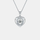 Moissanite 925 Sterling Silver Heart Necklace - Trendsi - Flyclothing LLC